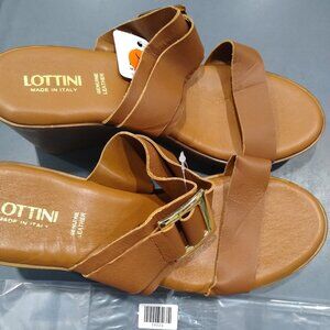 LOTTINI MADE IN ITALY LEATHER Sandals womens,Brown  9.5M US